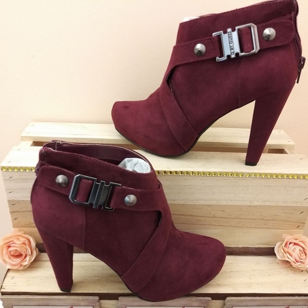 Guess Ankle Booties Color Wine Size 6.5